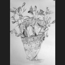 Lilies in Crystal Vase